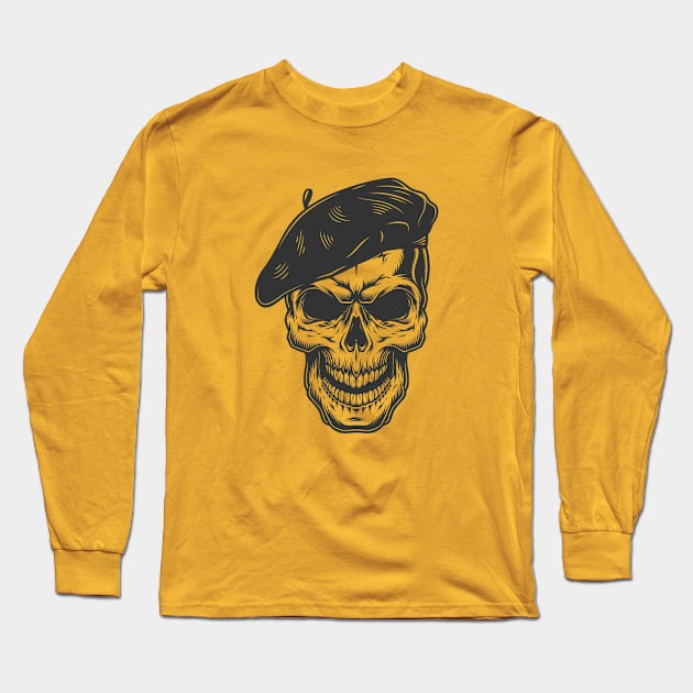 Skeleton head Long Sleeve T-Shirt by Abu Muorad